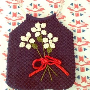 Vintage Double Round Lucite Handle Crochet Bag